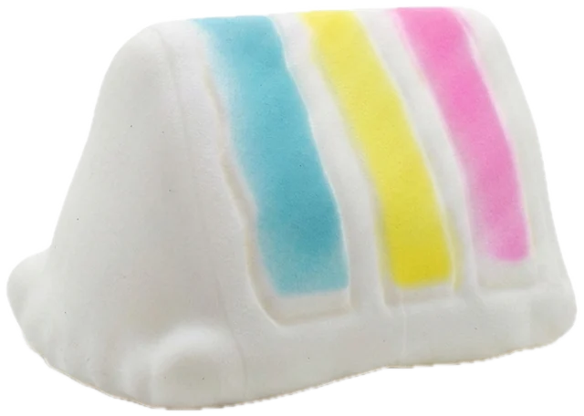 The Cake Slice in White With Pastel Stripes