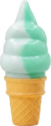 The Soft Serve in Mint And White Swirl