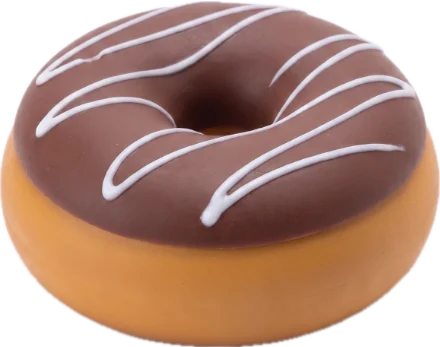 The Doughnut in Chocolate With White Drizzle