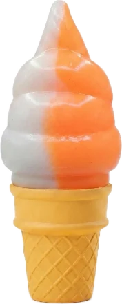 The Soft Serve in Orange And White Swirl