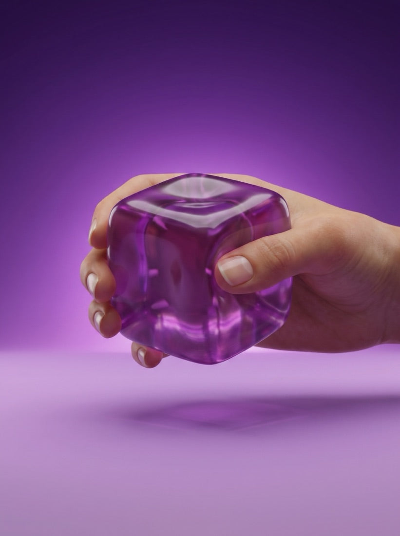 The Ice Cube held in one hand